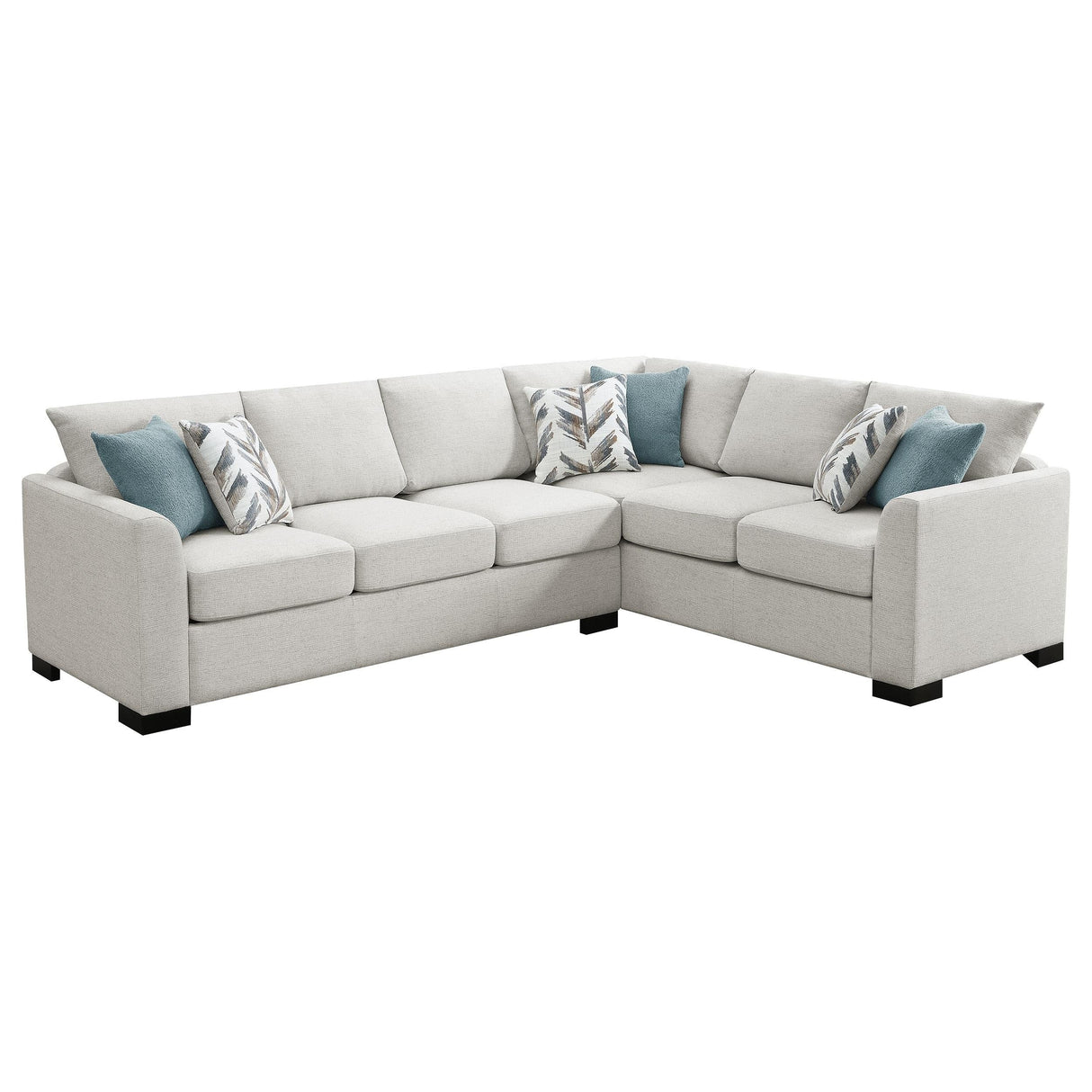 Ashford Greige Chenille Upholstered Sleeper Sectional Sofa