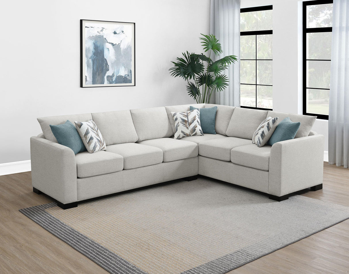 Ashford Greige Chenille Upholstered Sleeper Sectional Sofa