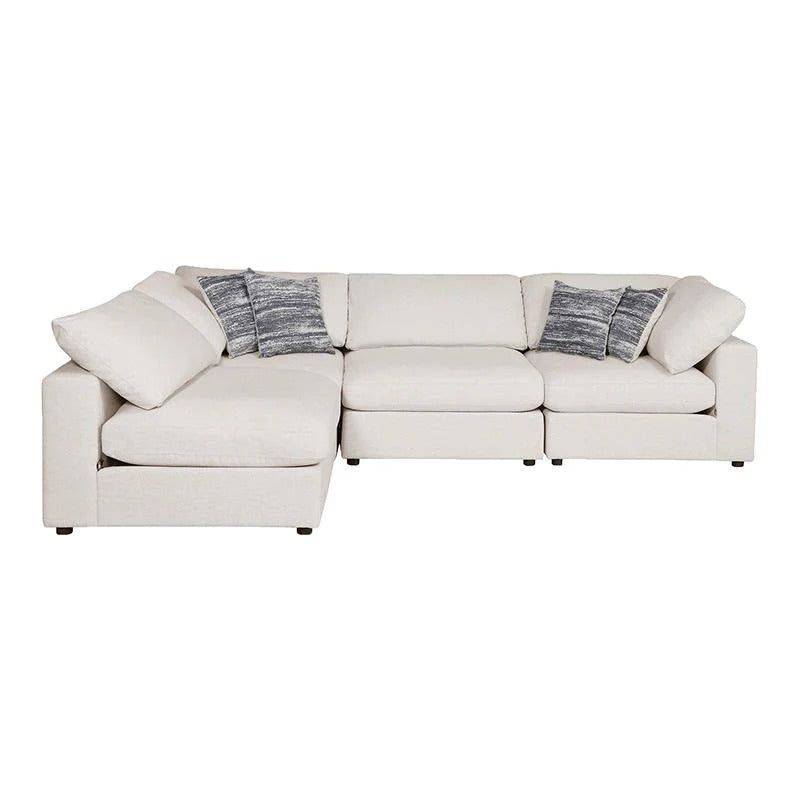 Serene Beige 4-Piece Upholstered Modular Sectional