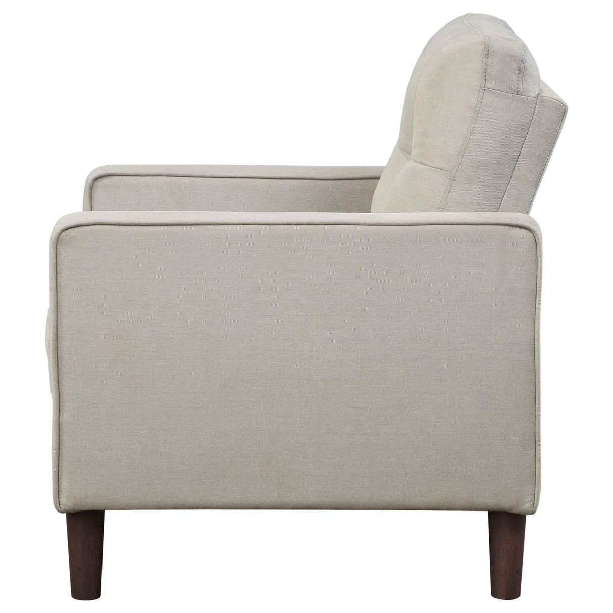 Bowen Beige Upholstered Track Arms Tufted Chair