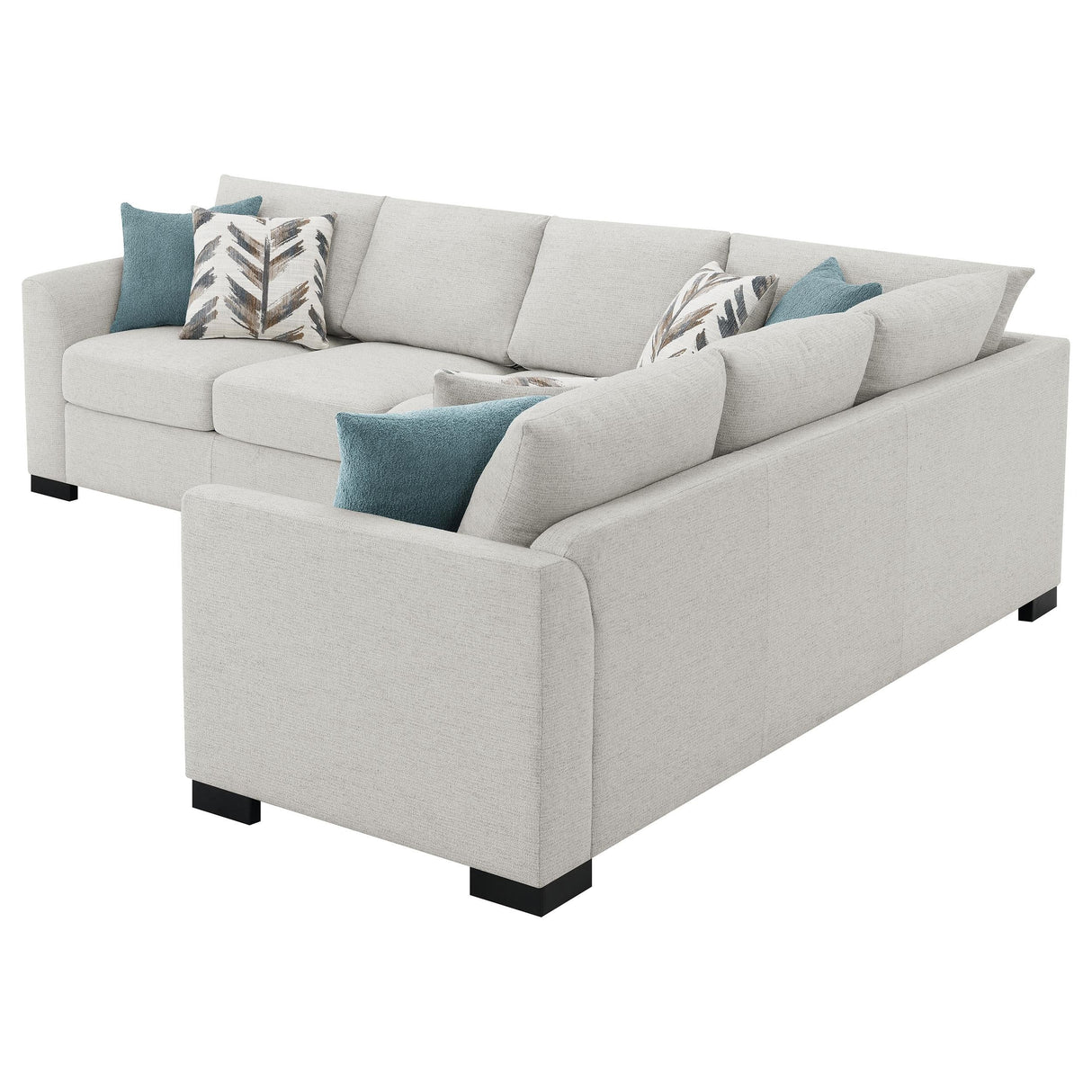 Ashford Greige Chenille Upholstered Sleeper Sectional Sofa