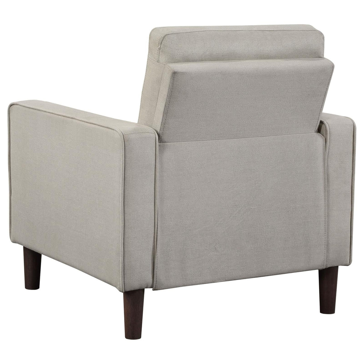 Bowen Beige Upholstered Track Arms Tufted Chair