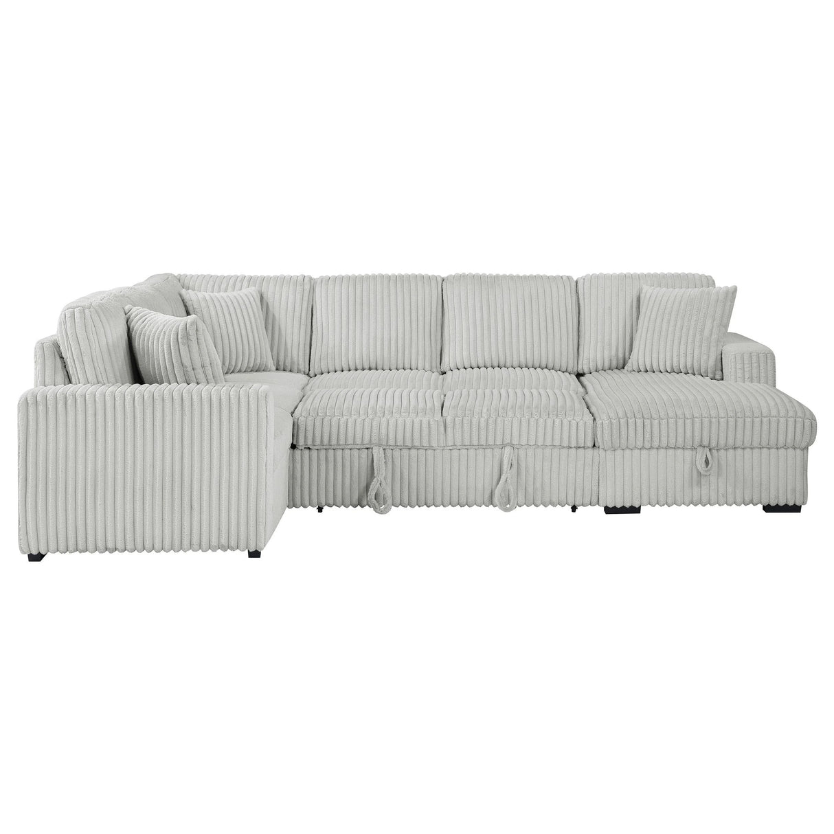 Devonshire Gray Sleeper Sectional Sofa Storage Chaise