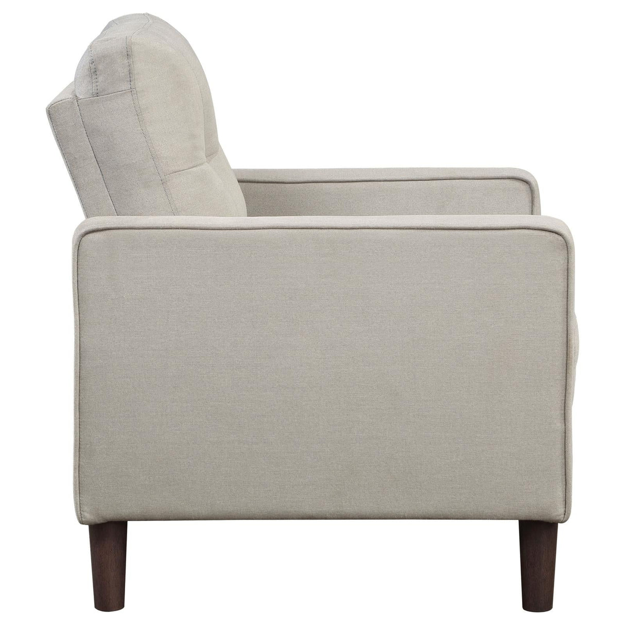 Bowen Beige Upholstered Track Arms Tufted Chair