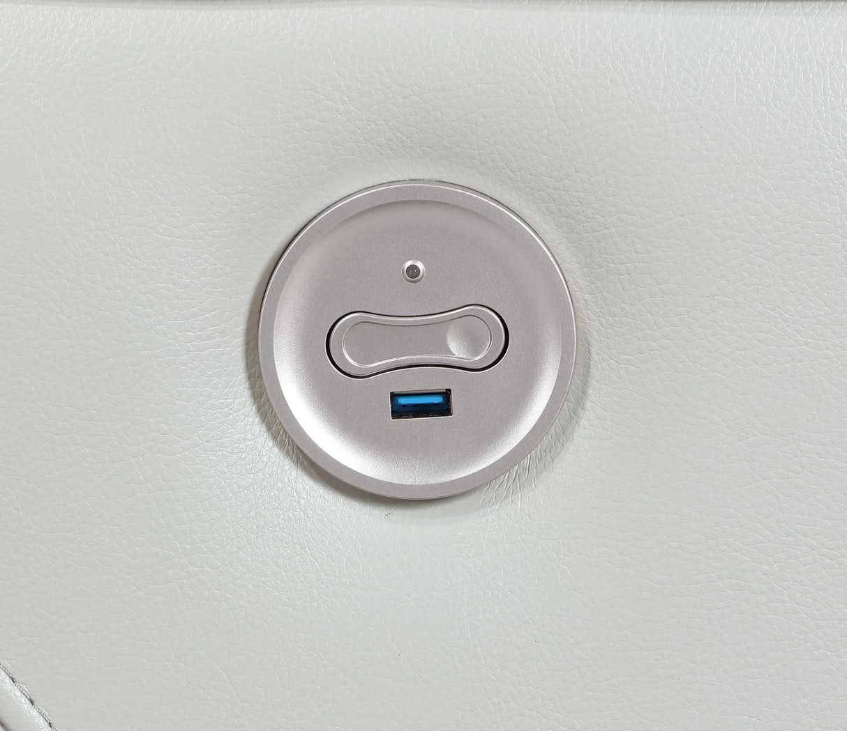 Greenfield Ivory Upholstered Power Reclining Loveseat with Console