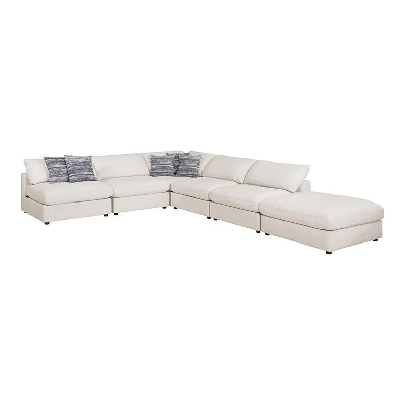 Serene Beige 6-Piece Upholstered Modular Sectional
