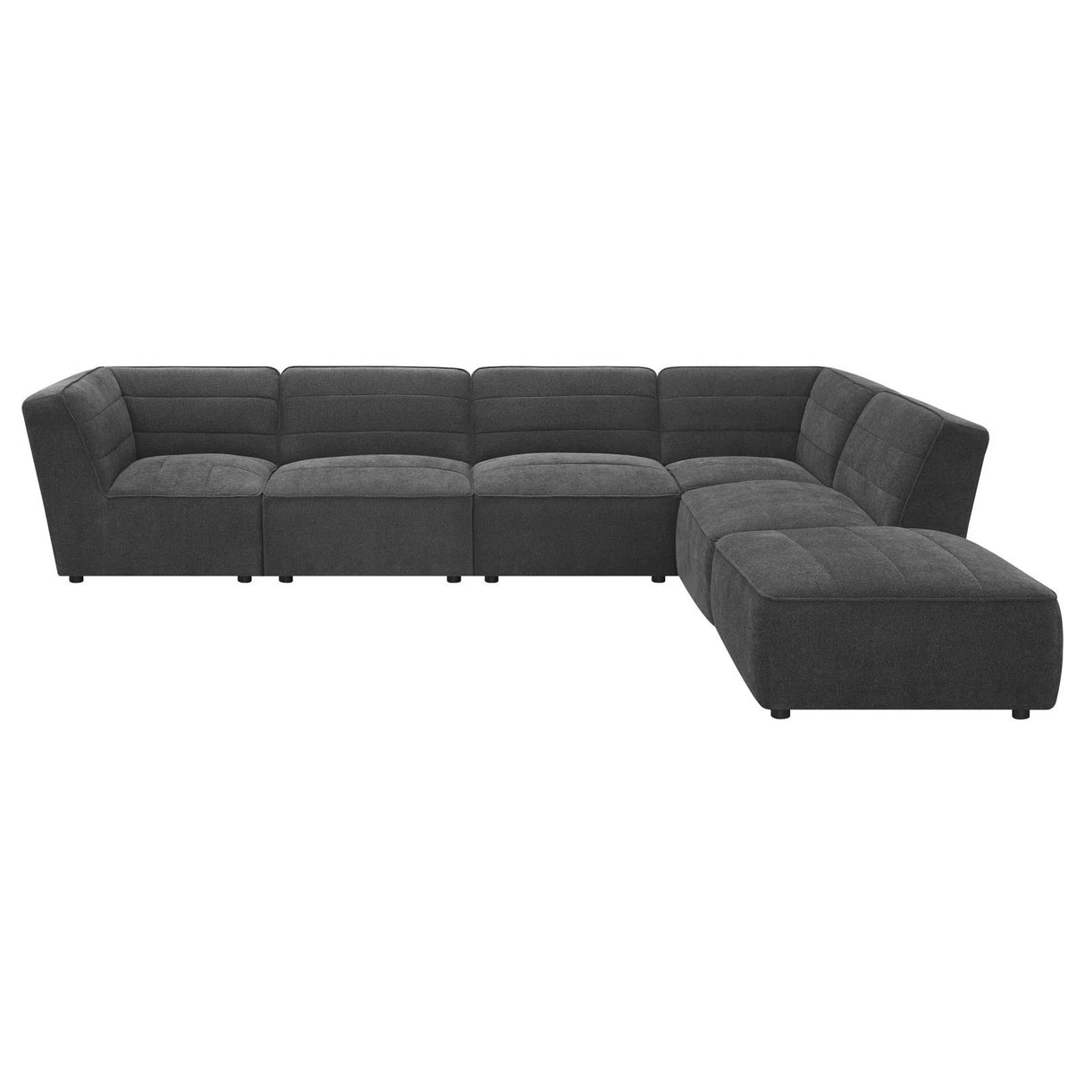 Sunny Dark Charcoal Upholstered 6-Piece Modular Sectional