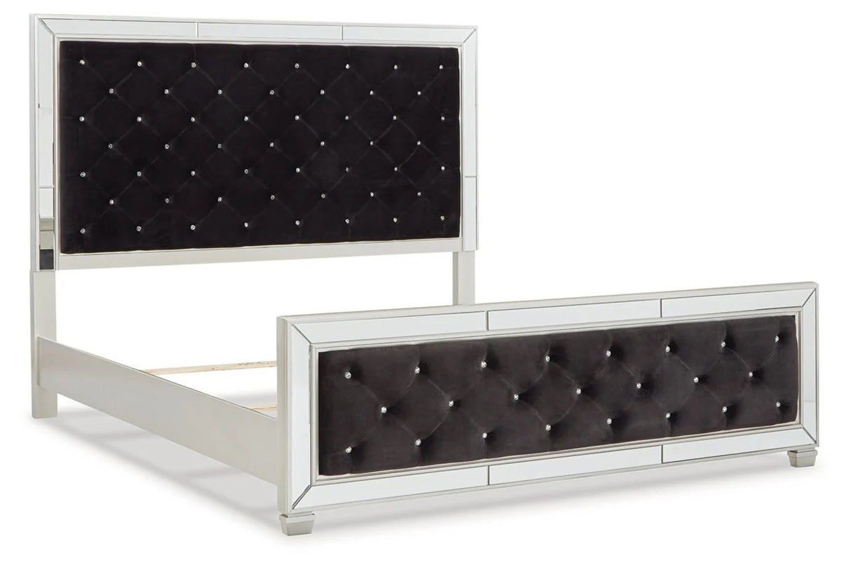 Lindenfield Silver Queen Upholstered Panel Bed