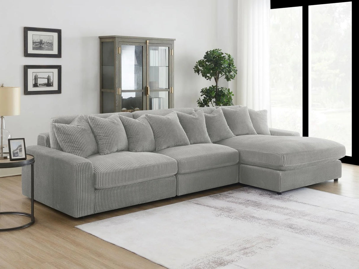 Blaine Fog Upholstered Reversible Sectional