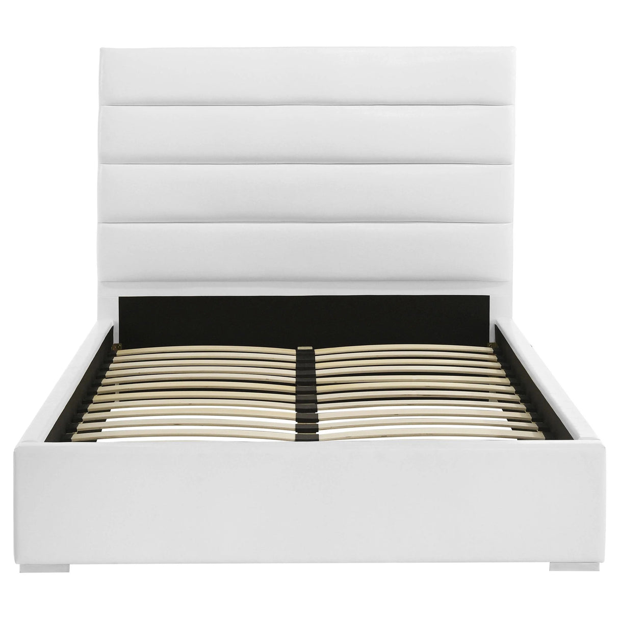 Felicity White Upholstered Full Platform Bed