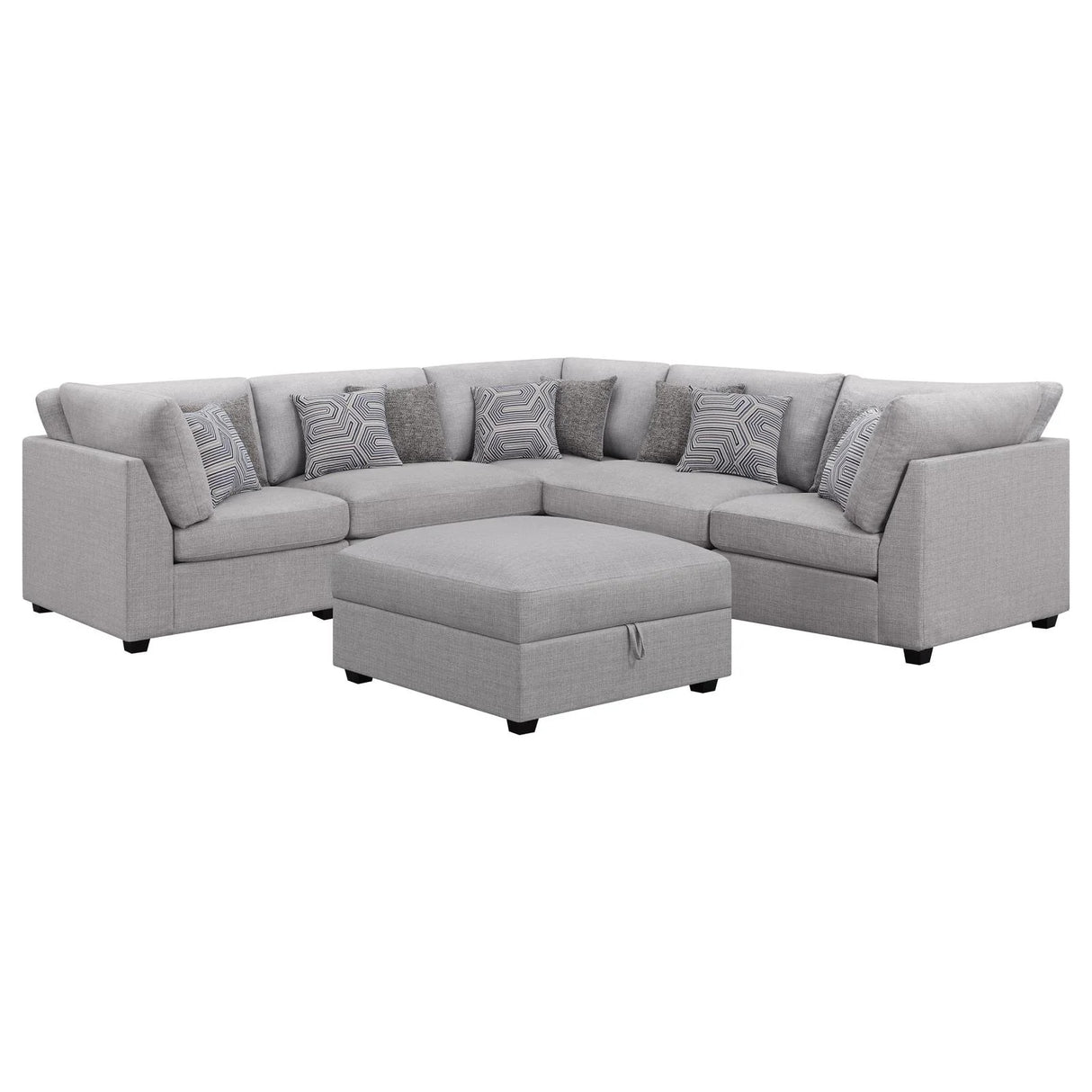 Cambria Gray Upholstered 6-Piece Modular Sectional