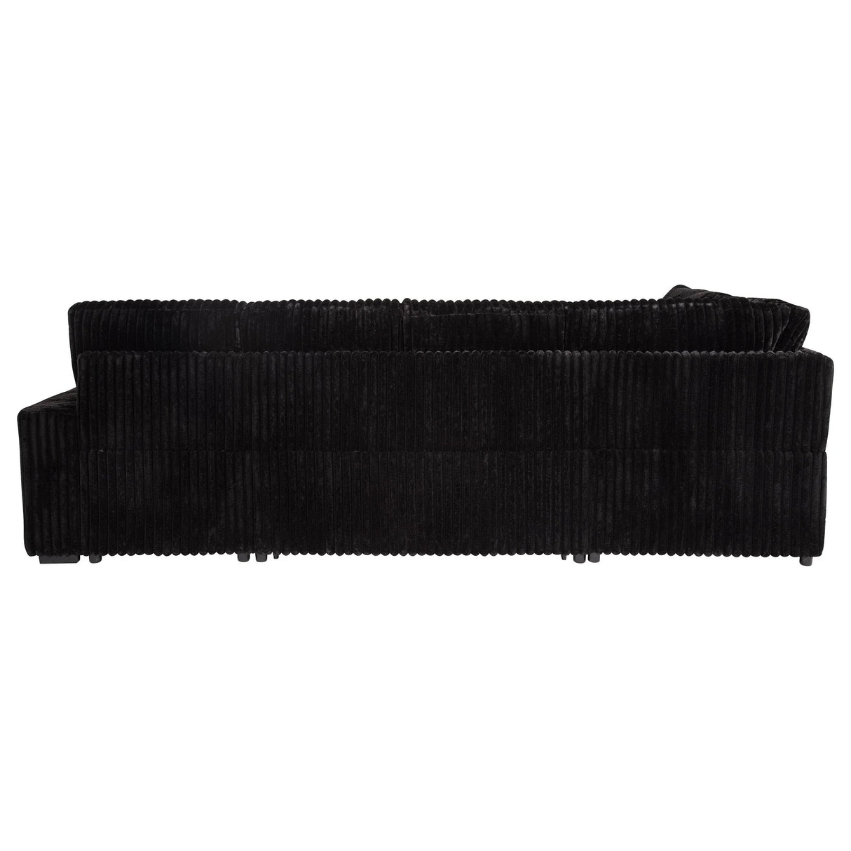 Devonshire Black Sleeper Sectional Sofa with Storage Chaise
