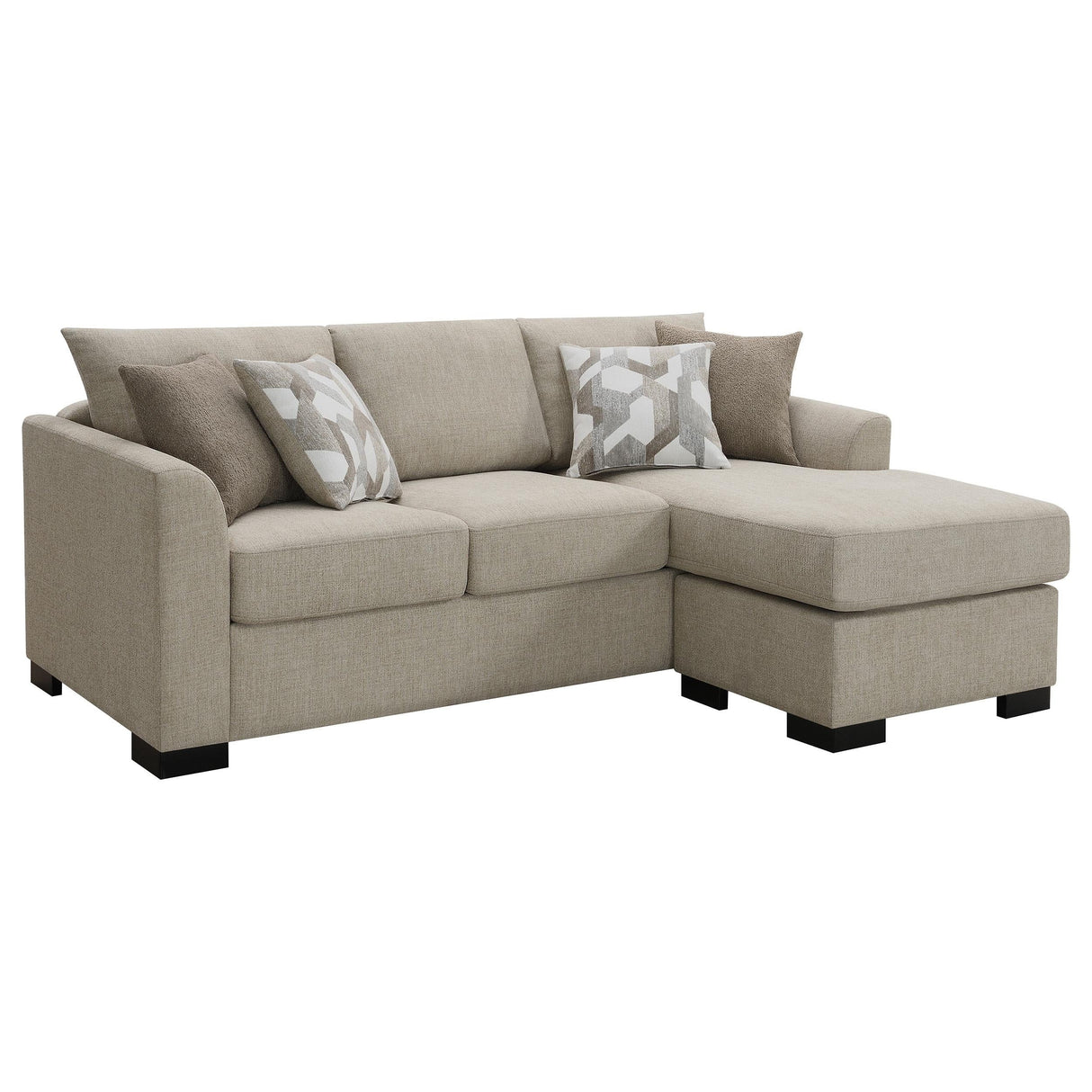 Storey Camel Upholstered Sleeper Sectional Chaise Sofa