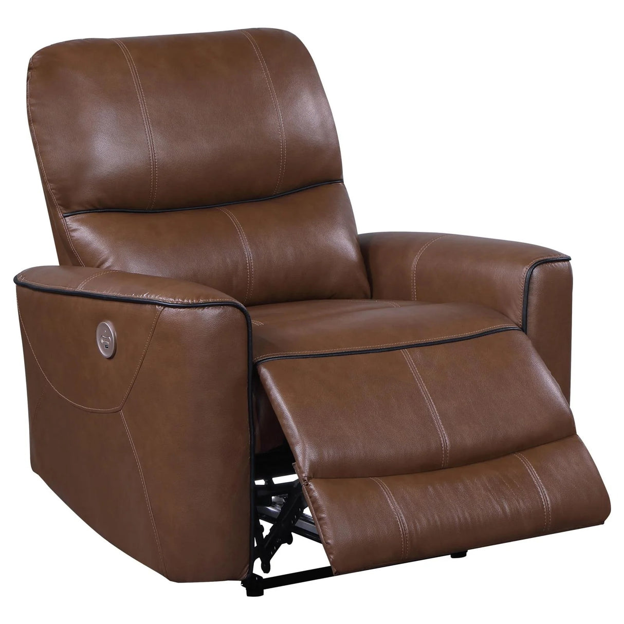 Greenfield Saddle Brown Upholstered Power Reclining Living Room Set