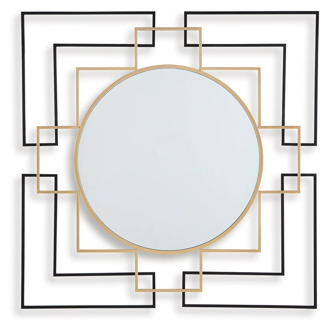 Oceanal Black/Gold Finish Accent Mirror