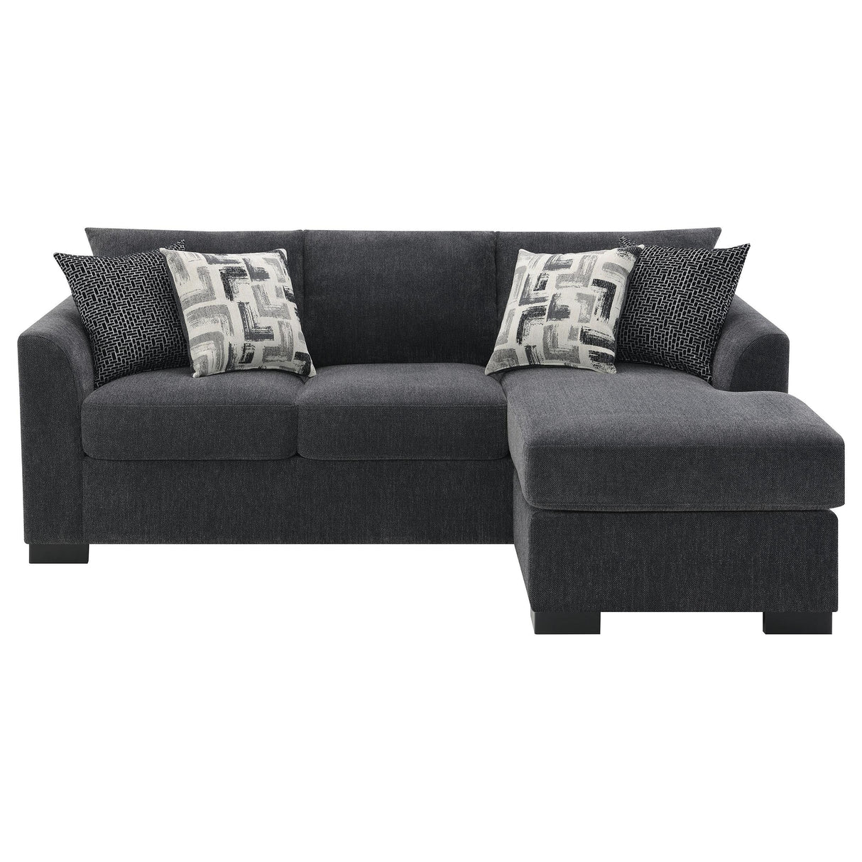 Storey Dark Gray Upholstered Sleeper Sectional Chaise Sofa