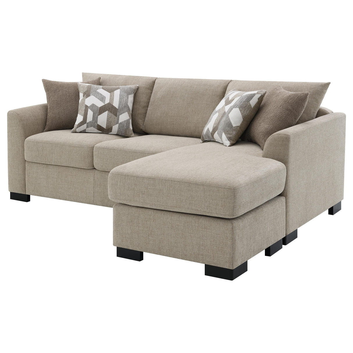 Storey Camel Upholstered Sleeper Sectional Chaise Sofa