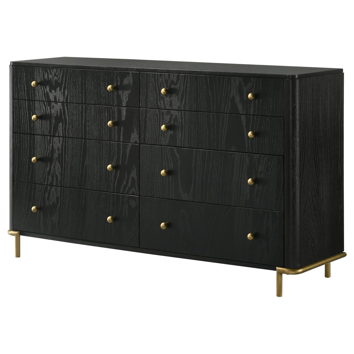 Arini Black 8-Drawer Bedroom Dresser