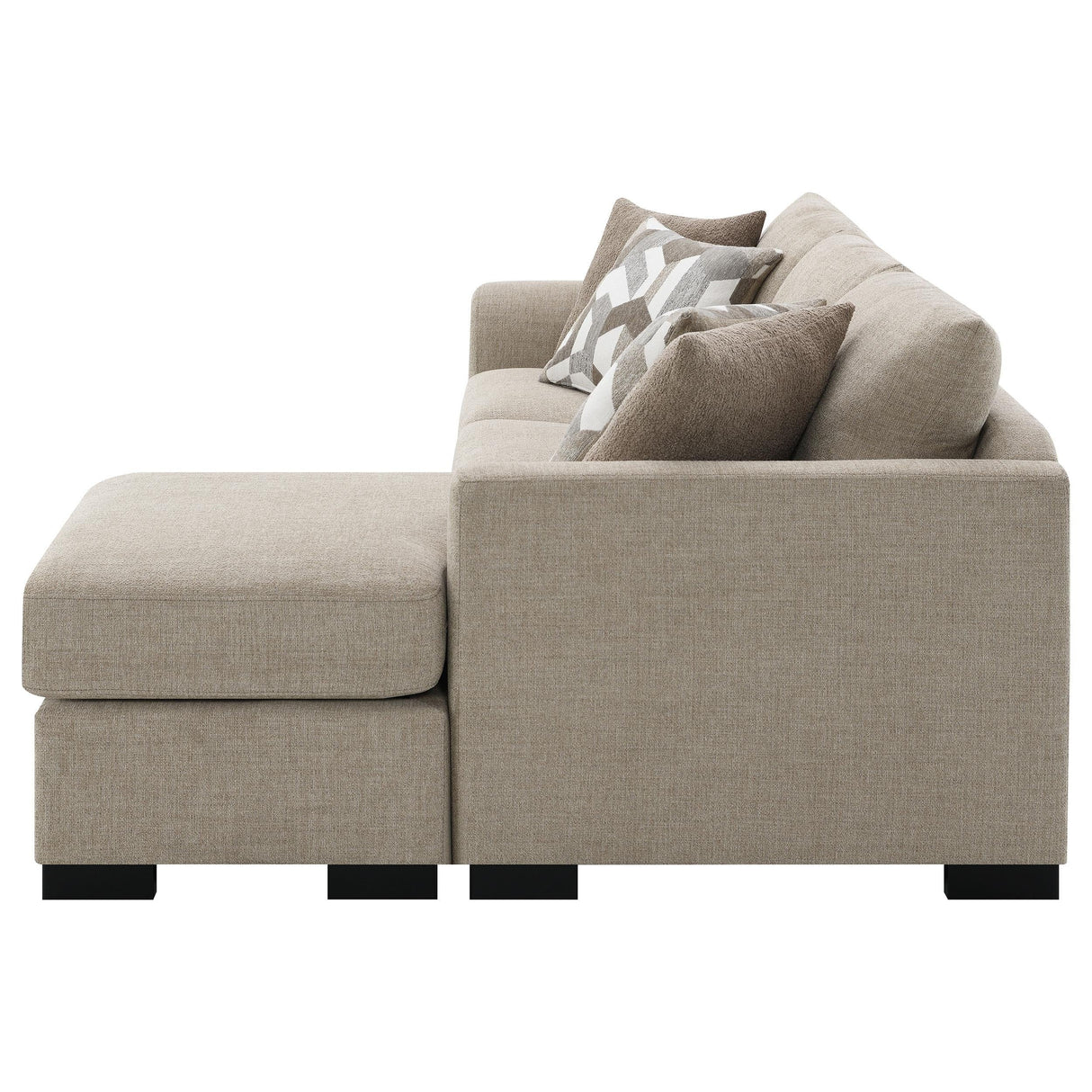 Storey Camel Upholstered Sleeper Sectional Chaise Sofa