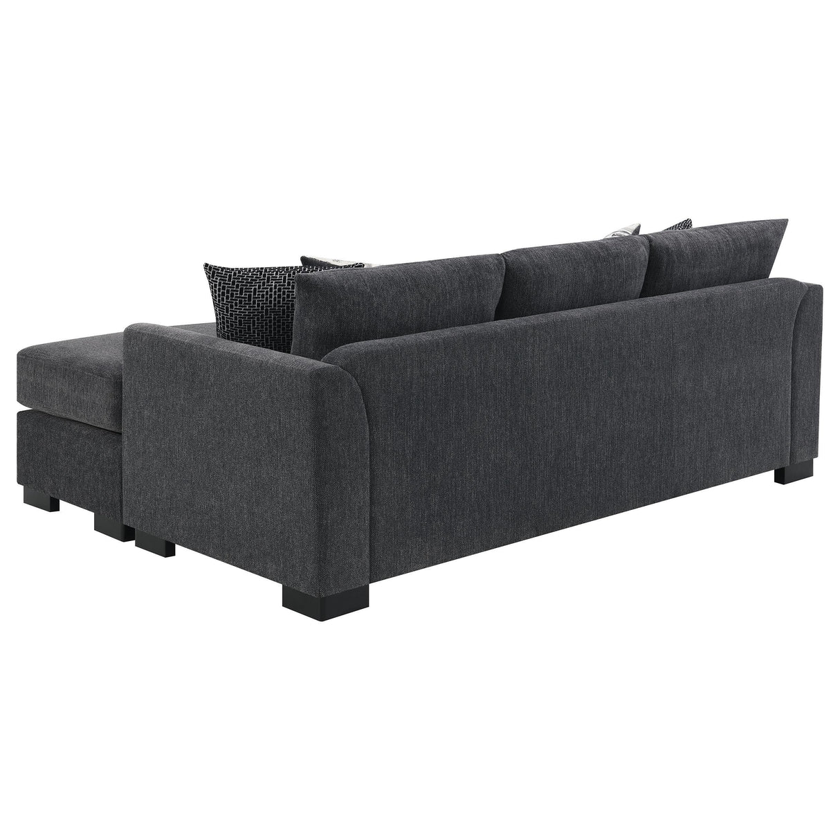 Storey Dark Gray Upholstered Sleeper Sectional Chaise Sofa