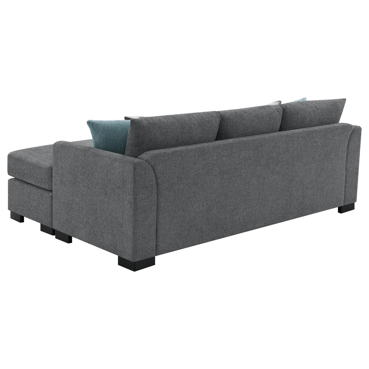 Storey Gray Upholstered Sleeper Sectional Chaise Sofa