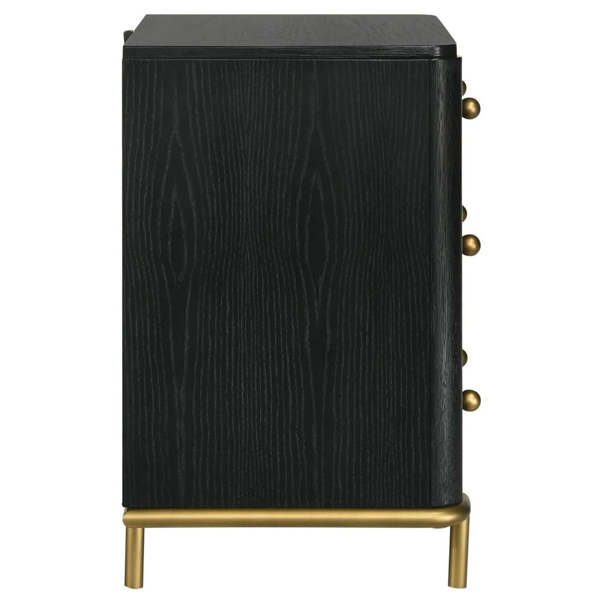 Arini Black 3-Drawer Nightstand