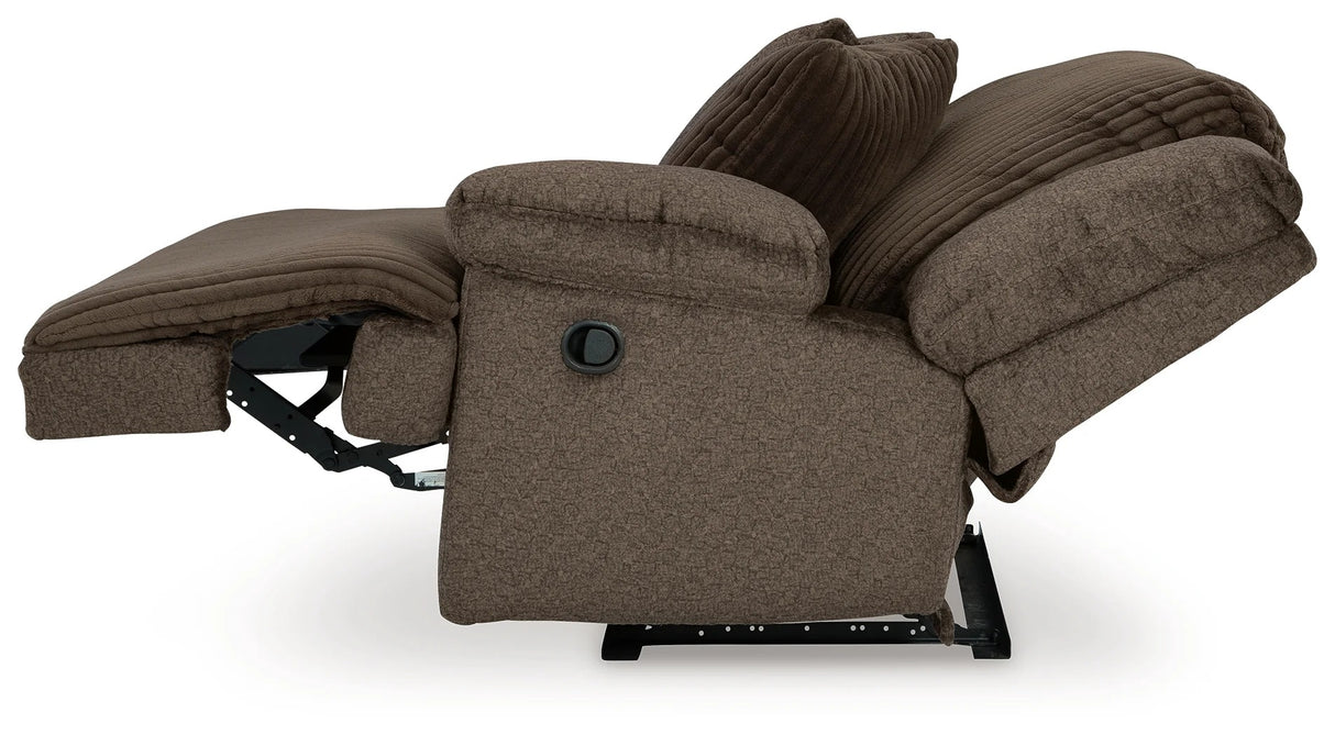 Top Tier Chocolate 3-Piece RAF Chaise Reclining Sectional
