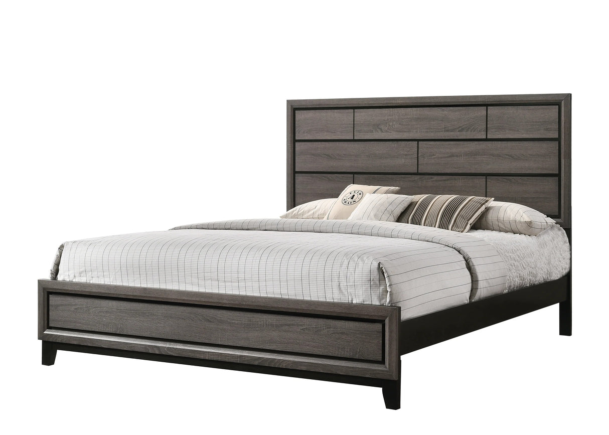 Akerson Gray Full Panel Bed