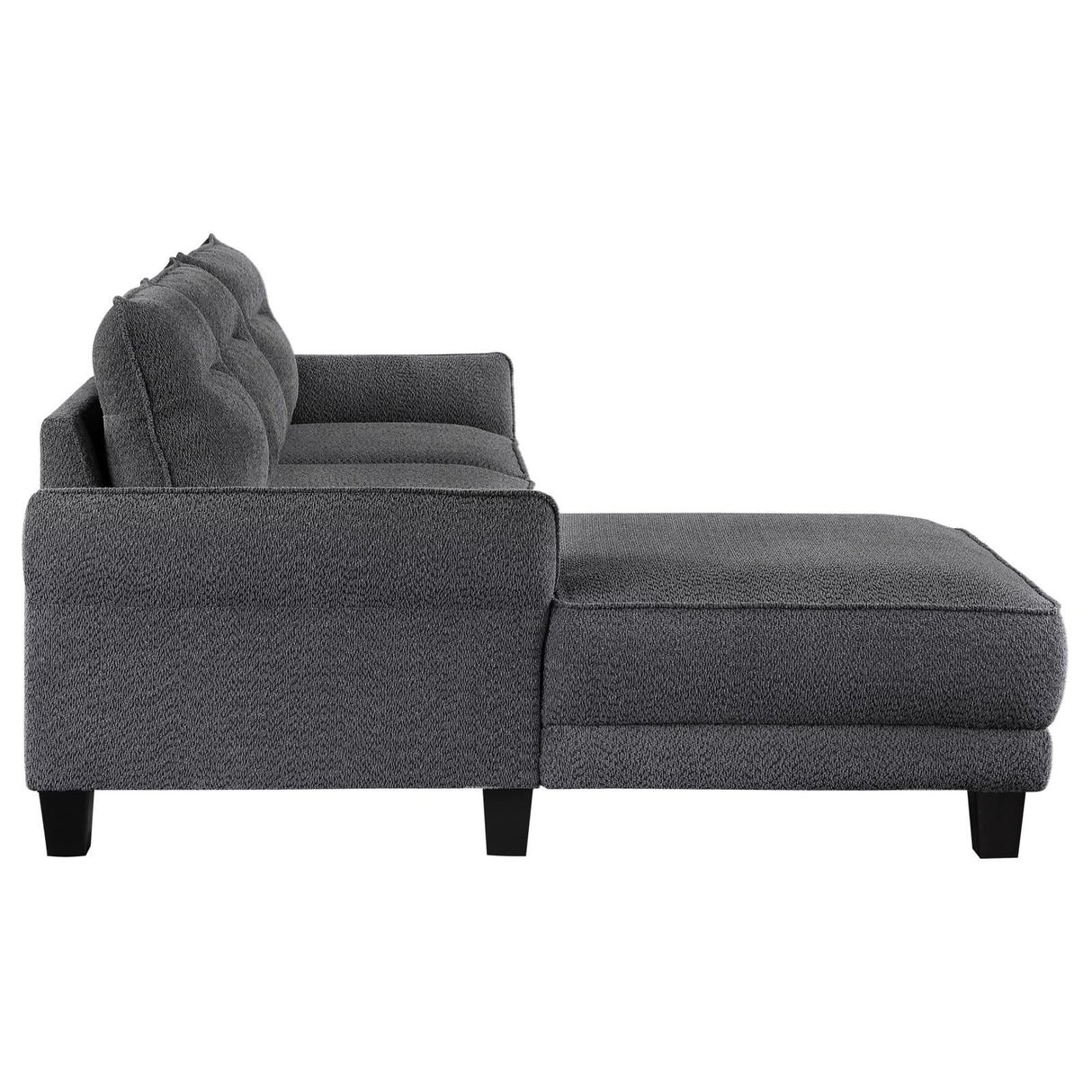 Caspian Gray Upholstered Curved Arms Sectional Sofa