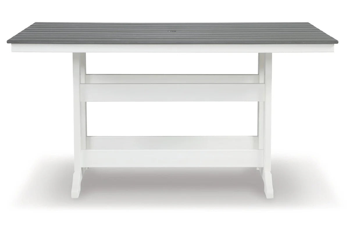 Transville Gray/White Outdoor Counter Height Dining Table