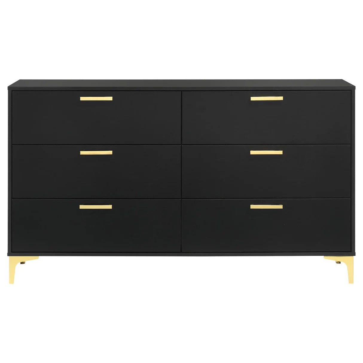 Kendall Black and Gold 6-Drawer Dresser