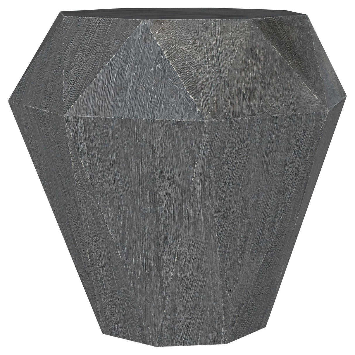 Jacinto Gray Geometric Solid Mango Wood Side Table