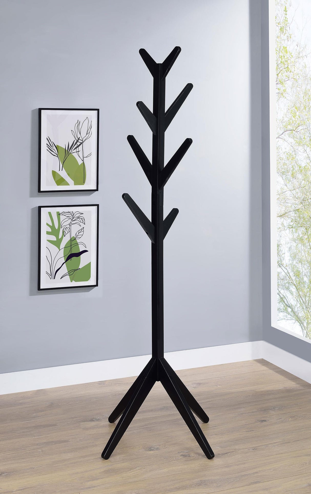 Margaret Black Solid Wood Coat Rack