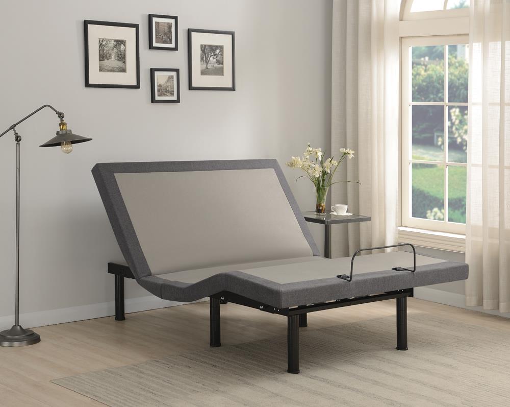 Negan Gray and Black Queen Adjustable Bed Base