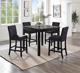Lennon Black Velvet 5-Piece Counter Height Dining Set