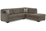 Mahoney Chocolate 2-Piece RAF Chaise Sleeper Sectional