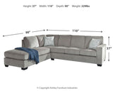 Altari 2-Piece Sectional with Chaise, Loveseat and Ottoman