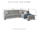 Altari 2-Piece Sleeper Sectional, Loveseat and Ottoman