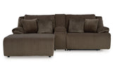 Top Tier Chocolate 3-Piece LAF Chaise Reclining Sectional
