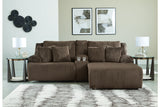 Top Tier Chocolate 3-Piece RAF Chaise Reclining Sectional