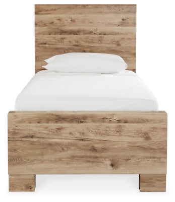 Hyanna Twin Panel Bed with 2 Side Storage, Dresser and Mirror
