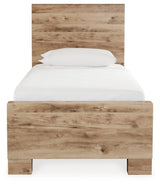 Hyanna Twin Panel Bed with 1 Side Storage, Dresser and Mirror
