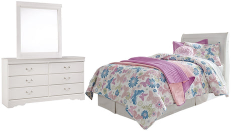 Anarasia Twin Sleigh Headboard, Dresser and Mirror
