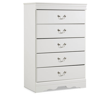 Anarasia Queen Sleigh Bed with Chest of Drawers and Nightstand