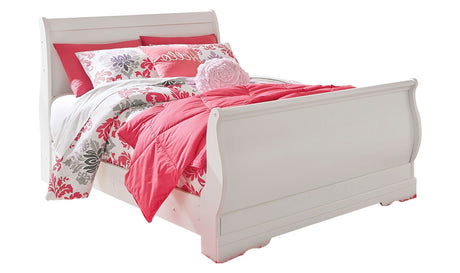 Anarasia Full Sleigh Bed with Dresser, Mirror and Nightstand