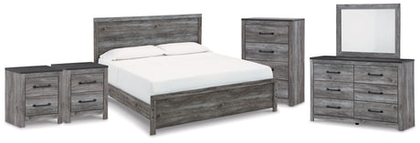 Bronyan King Panel Bed, Dresser, Mirror, Chest and 2 Nightstands