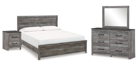 Bronyan King Panel Bed, Dresser, Mirror and Nightstand