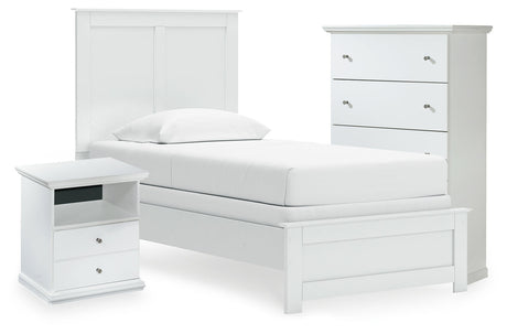 Bostwick Shoals Twin Panel Bed, Chest and Nightstand