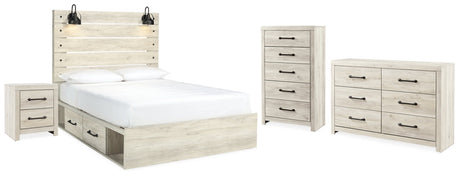 Cambeck Queen Panel Bed with Storage, Dresser, Chest and Nightstand
