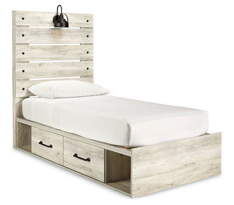 Cambeck Twin Panel Bed with Storage, Dresser, Mirror, Chest and 2 Nightstands